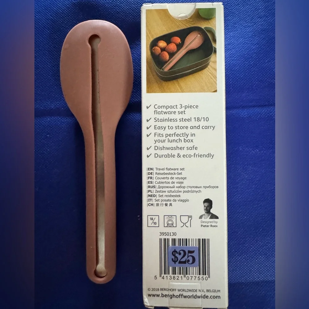 BergHOFF Leo Premium 18/10 Stainless Steel 4Pc Reusable Travel Flatware-NWT/NIB